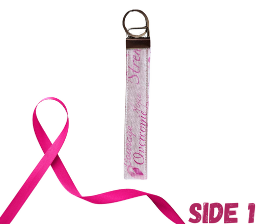 Breast cancer awareness fabric keychain