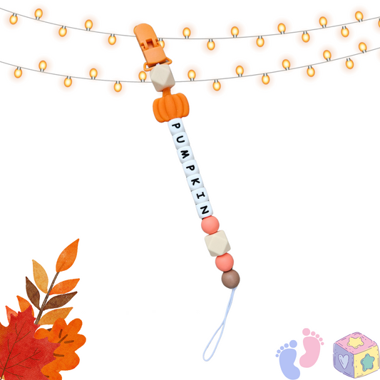 Pumpkin Pacifier Clip