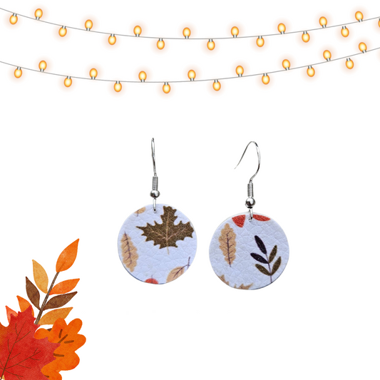 Fall Leaf Faux Leather Earrings