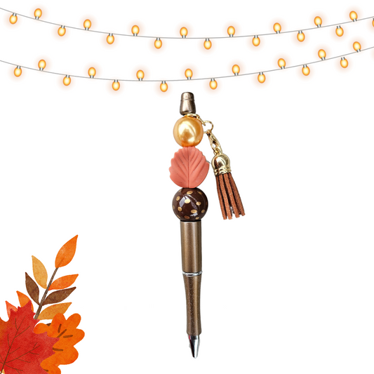 Fall Leaf Brown Pen with Tassel