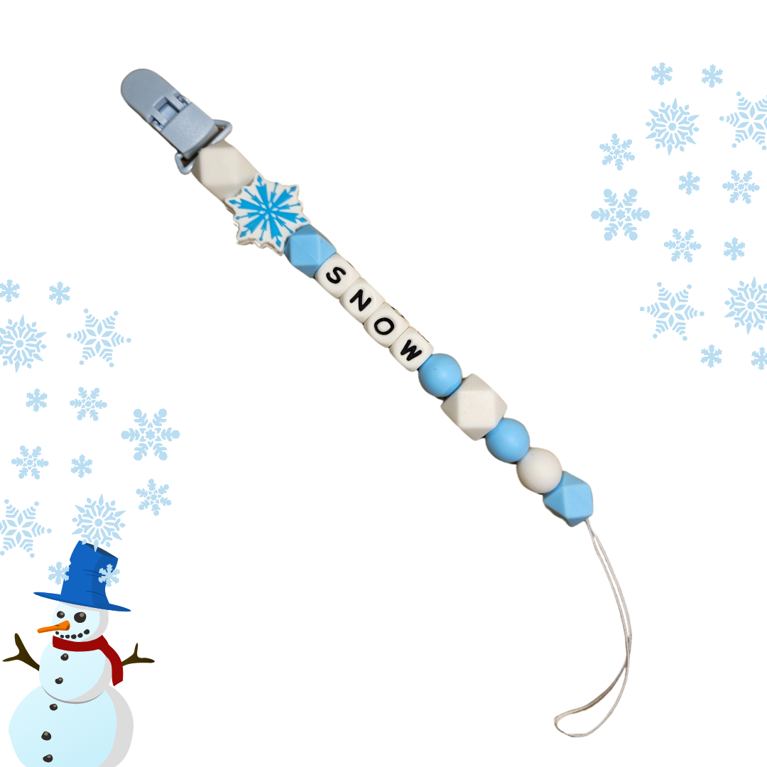 "Snow" Pacifier Clip