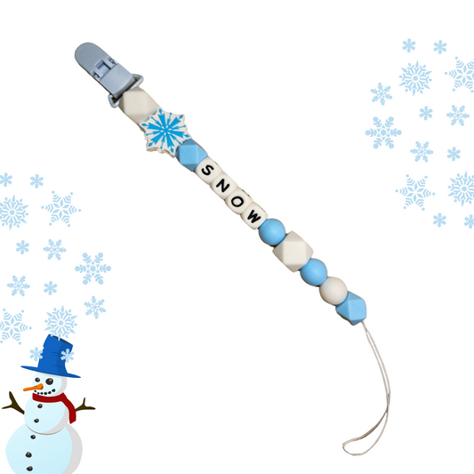 "Snow" Pacifier Clip