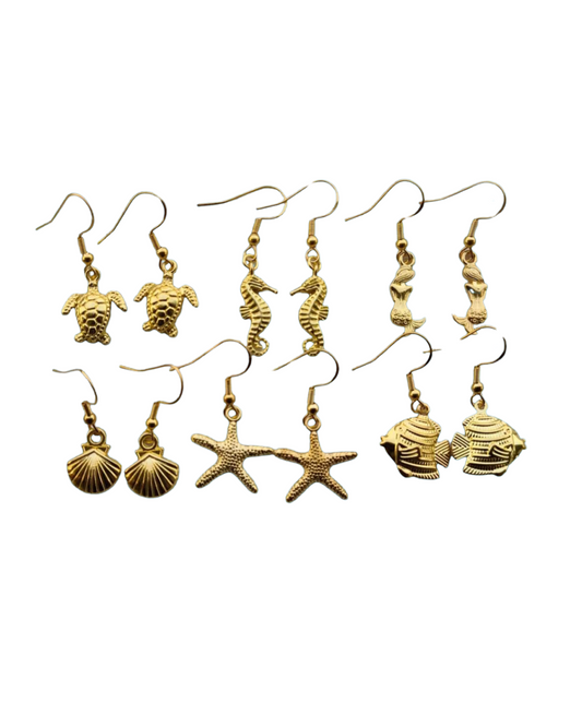 "Beach Vibes" all gold earrings